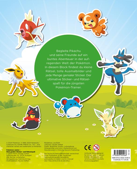 Produktbild Panini Pokémon Junior: Mein grosser Sticker- und Rätselspass