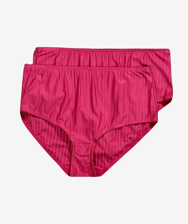 Actual product image Ulla Popken 2 Pack of Stretch Microfiber Brief Panties - Pinstripe (60)