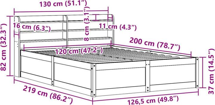 Image du produit vidaXL Bettrahmen (120 x 200 cm)