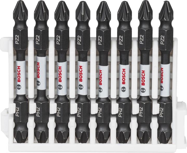 Produktbild Bosch Professional Zubehör Doppelklingen Schrauberbit-Set Impact Control, 8-teilig, PH2-PZ2, 65 mm (PH2, PZ2)