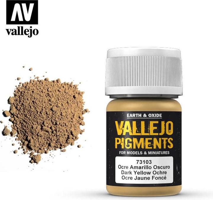 Produktbild Vallejo VAL-73.103 - Pigments - Dark Yellow Ocre, 35 ml (35 ml)