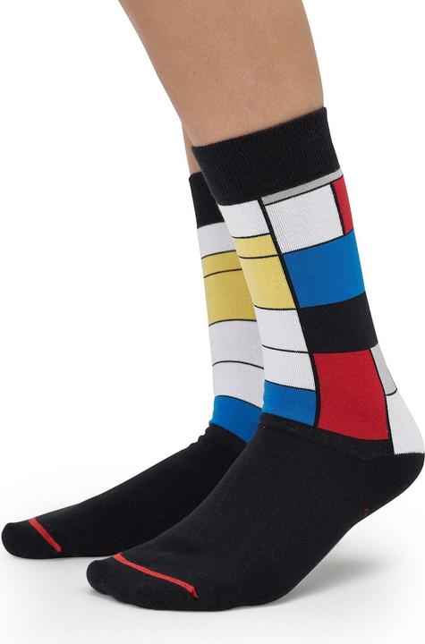 Image du produit MuseARTa Chaussettes Piet Mondrian - Composition avec rouge, bleu et jaune (Une unité par pack, 40 - 46)