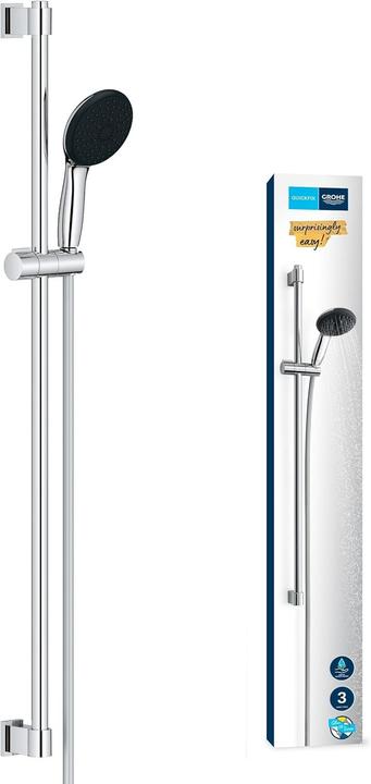 Actual product image Grohe Vitalio Start 110 QuickFix shower rail set, glue or drill, length 900mm, water-saving, 3 jets
