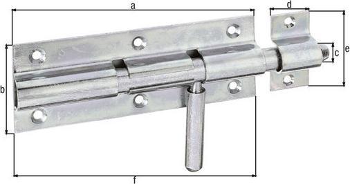 Actual product image Magni Alberts 128166 Bolt latch with round handle and attached loop galvanised, thick chic