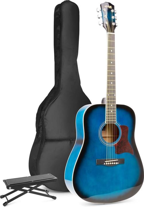 Max Music Acoustic guitar for beginners - Solojam Western guitar - incl.footrest (Western guitar, Linden, Maple)