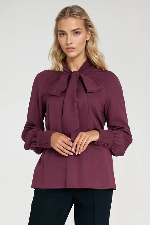 Produktbild Nife Viskose-Bluse mit Gürtel für Frauen (38)
