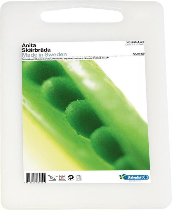 Actual product image Dalolindén Cutting board Anita 35x25x0.7cm handle hole transparent white
