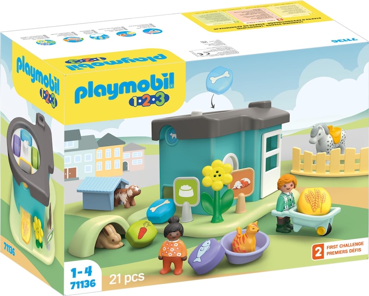 Produktbild Playmobil 71136 1.2.3: Tierpension mit Futterspender (71136, Playmobil 1.2.3)