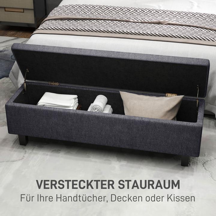 Image du produit Homcom Sitzbank Leinen Dunkelgrau (138 cm)
