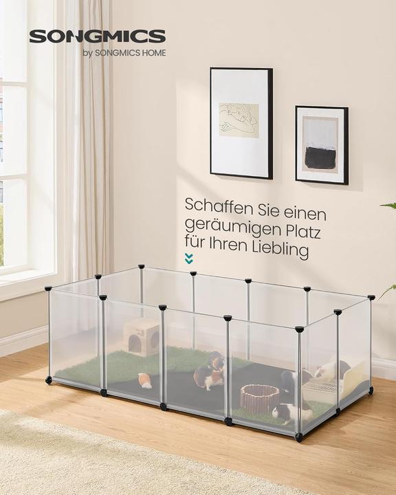 Produktbild Songmics Kleintiergehege mit Bodenplatten (143 x 73 x 46 cm)