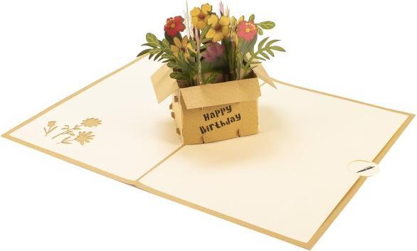 Produktbild Hervorragend Grusskarte Blumengeschenk Happy Birthday - 3D Pop-up (1 Stk.)