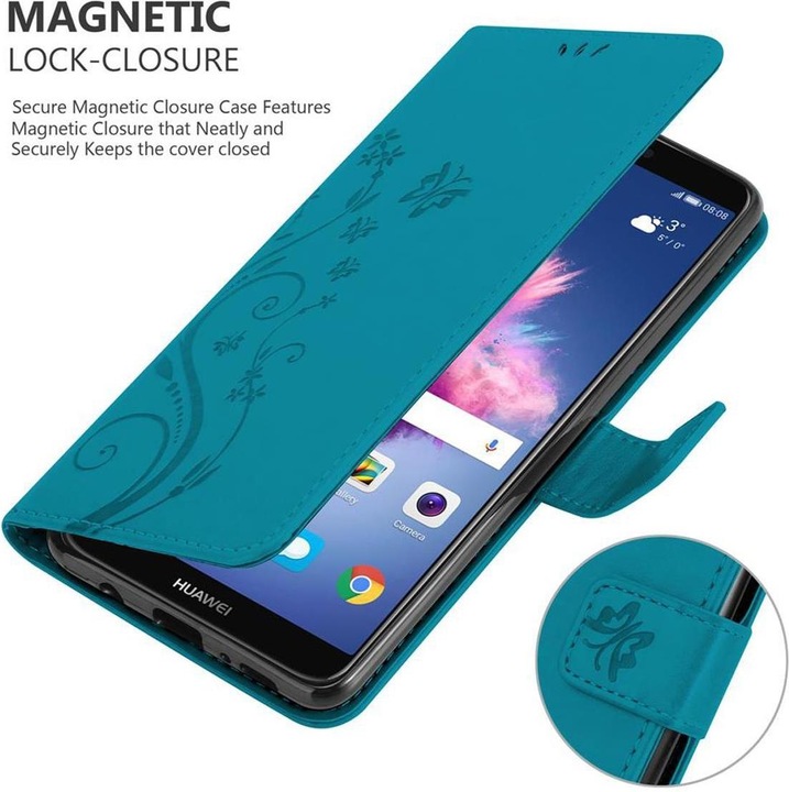Produktbild Cadorabo Flower Book Cover (Huawei Enjoy 7S, Huawei P Smart (2018))