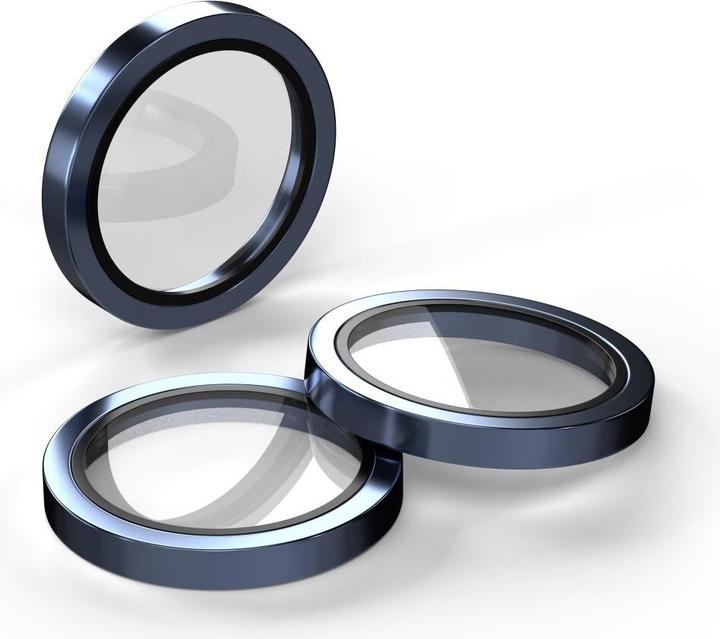 Actual product image Etteri camera lens protector for iPhone 15 Pro / 15 Pro Max deep blue (3 pcs., Apple iPhone 15 Pro, Apple iPhone 15 Pro Max)