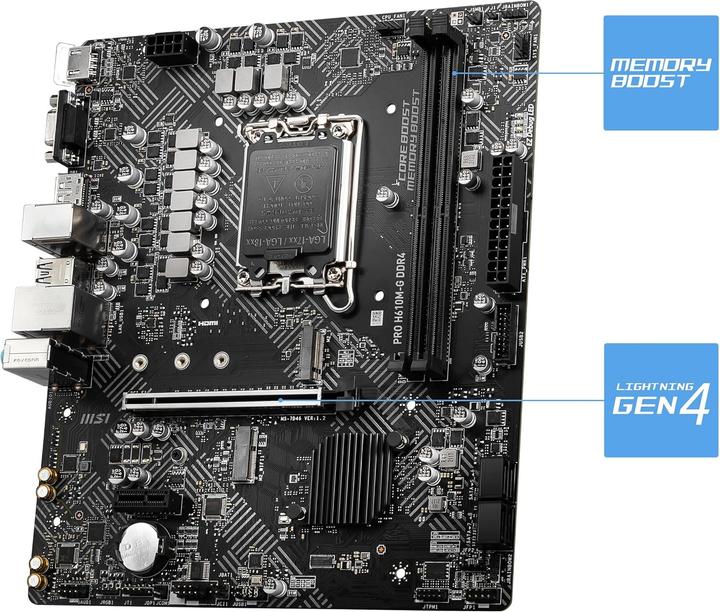 Actual product image MSI PRO H610M-G DDR4 (LGA 1700, Intel H610, mATX)