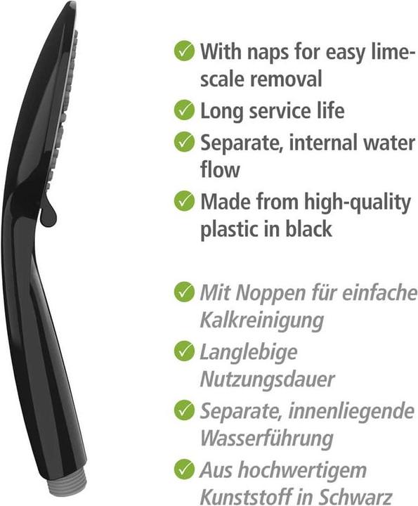 Immagine prodotto Wenko Set doccia Young Line nero (5 Tipi di raggi, 10 l/min)