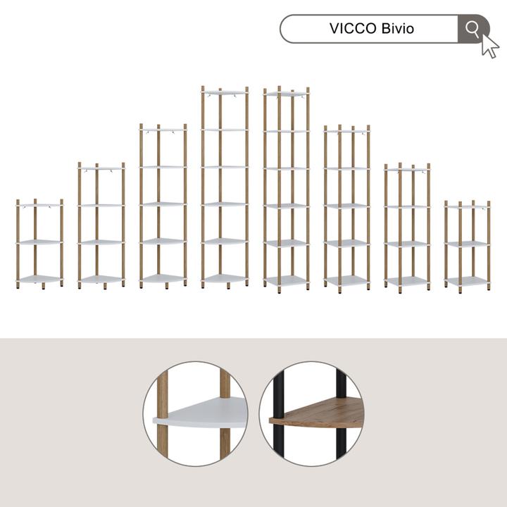 Immagine prodotto Vicco Eckregal Bivio, Goldkraft Eiche/Anthrazit, 29 x 102.5 cm mit 4 Ablagefächern (29 x 29 x 102.50 cm)