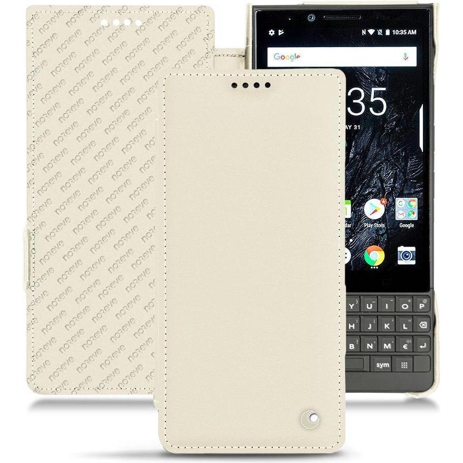 Noreve Lederschutzhülle horizontal (Blackberry KEY2), Smartphone Hülle, Weiss