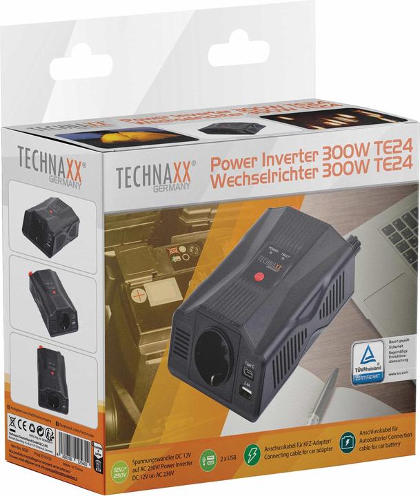Produktbild Technaxx TE24 - Wechselrichter modifizierte Sinuswelle 300 W Schutzkontakt