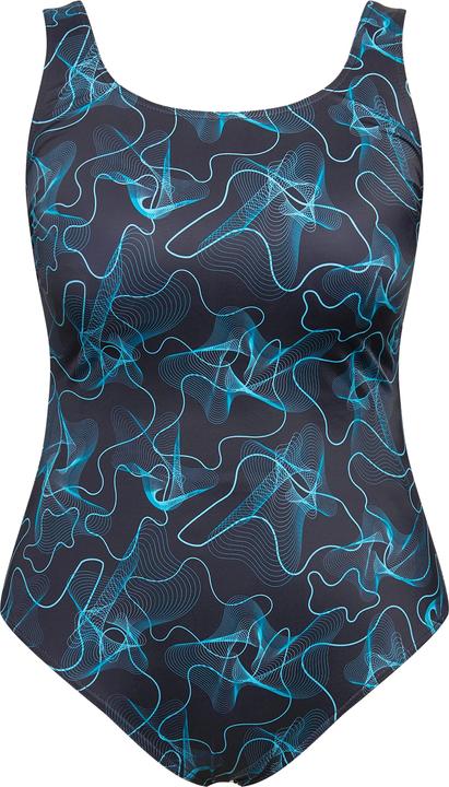Immagine prodotto Ulla Popken Costume da bagno senza coppe con design a onde e drappeggio (58)