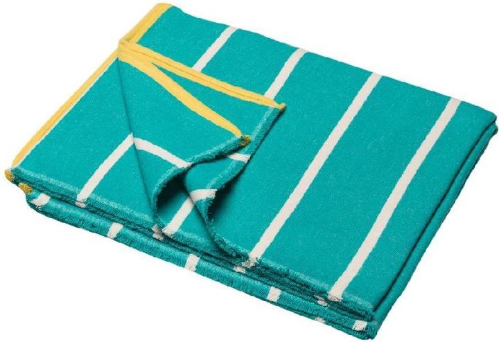 Actual product image David Fussenegger Flannel blanket stripe.verde mare.45425440 (140 x 200 cm)