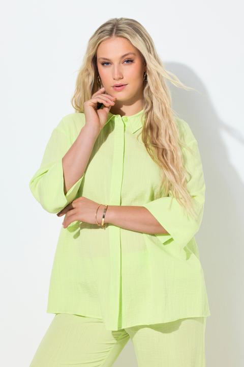 Immagine prodotto Ulla Popken Camicia con viscosa, collo da camicia e maniche a 3/4 (62)