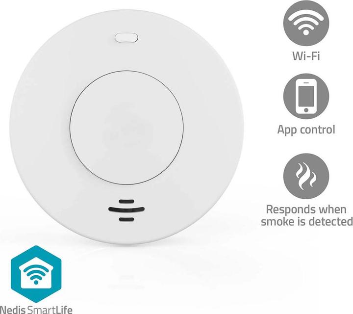 Image du produit Nedis SmartLife Smoke Detector | Wi-Fi | Battery Powered | Sensor life cycle: 10 year | EN 14604 | M