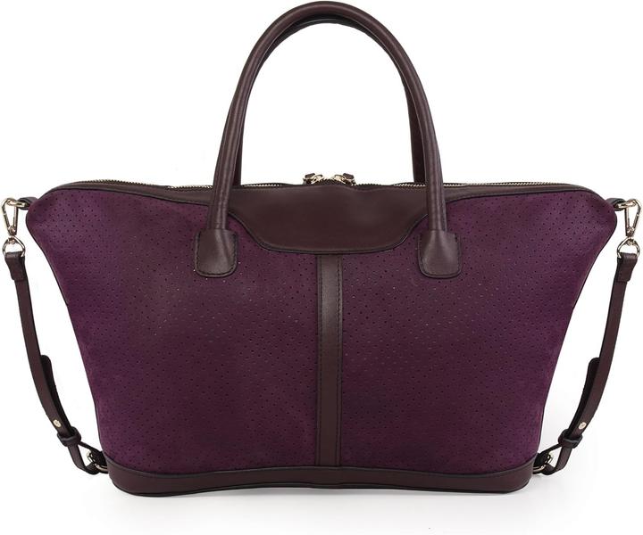 Actual product image Kate Moss Perforated Leather Handbag with Multiple Pockets and Cotton Lining