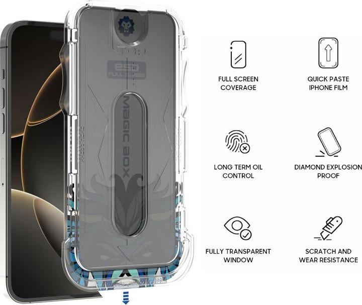 Produktbild Lito Panzerglas Privacy inkl. Installationstool (1 Stk., Apple iPhone 16 Pro Max)