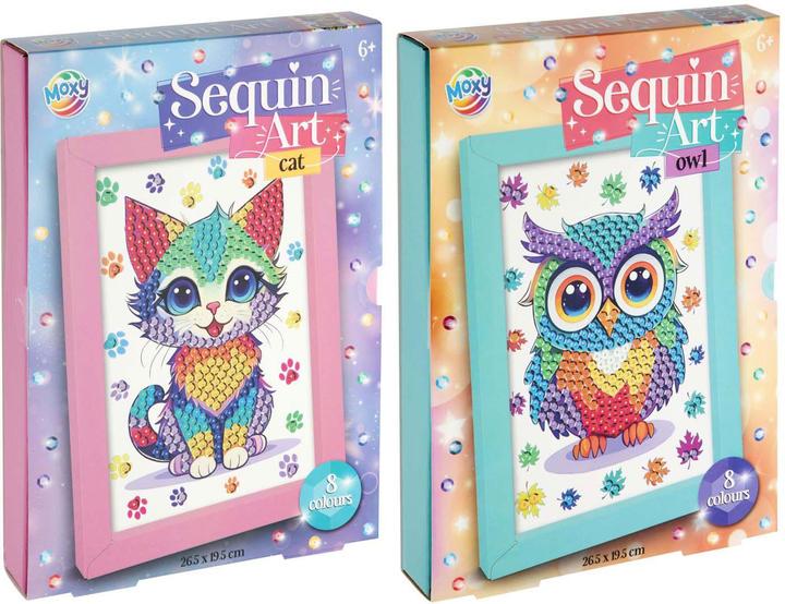 Actual product image Grafix Make your own animal sequin art kit, 8 colours