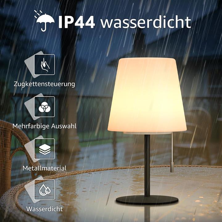 Produktbild Alopini LED Aussentischlampe mit 8 Farben Schnurlose Lampe Tischlampe für Garten Schlafzimmer Camping im
