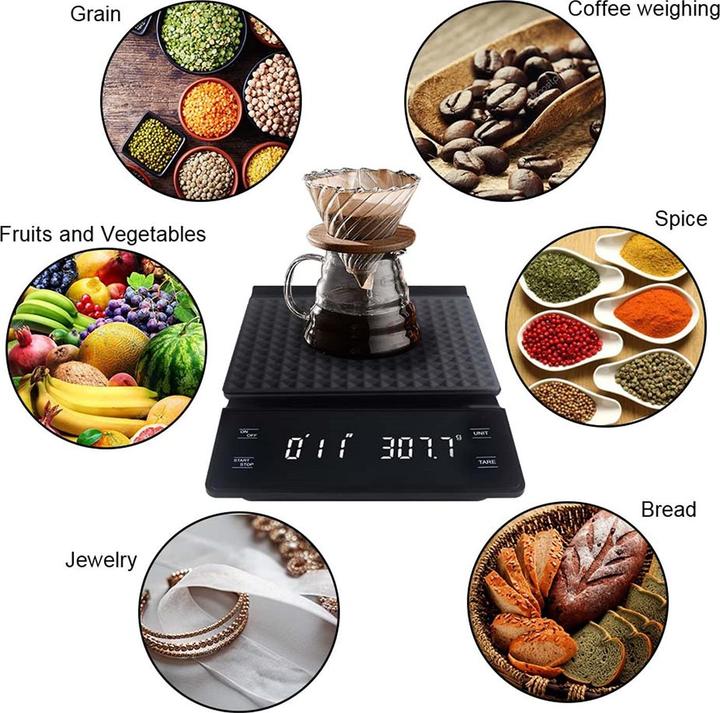 Immagine prodotto Digitale Kaffeewaage mit Timer und LED-Touchscreen