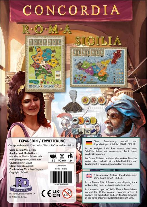 Concordia - Roma/Sicilia, jeu de société, pour 2-5 joueurs, âge 12+ (DE-expansion) (Allemand, Anglais, 2 - 4 Joueur)