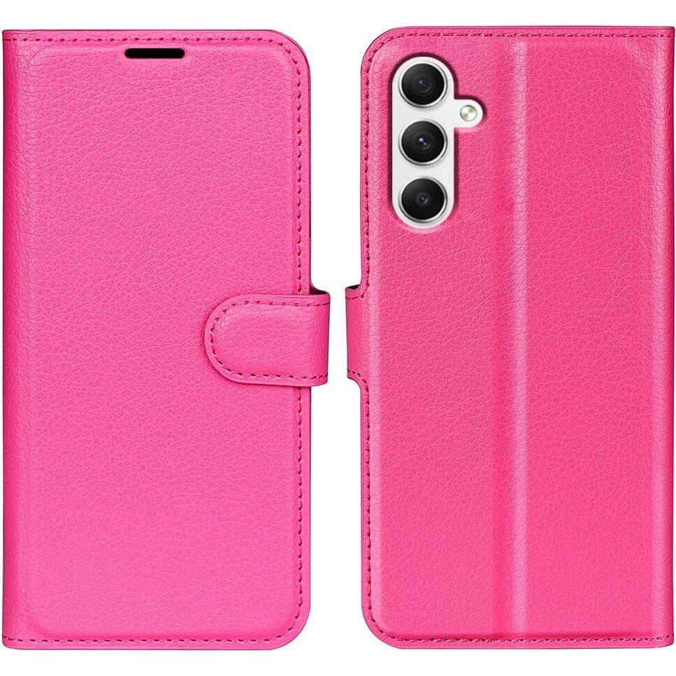 Cover-Discount Galaxy A35 - Leder Etui Hülle pink (Samsung Galaxy A35), Smartphone Hülle, Pink