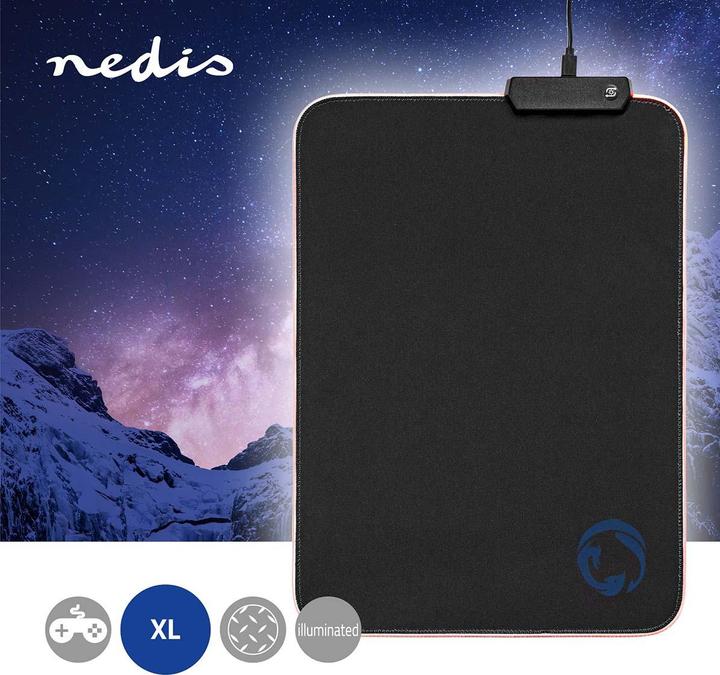 Immagine prodotto Nedis Tappetino per mouse da gioco | Gomma / Microfibra | Nero (XL)