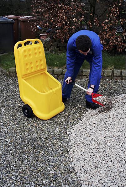 Image du produit eurokraft basic Chariot universel, idéal pour matériaux en vrac, capacité 75 l, jaune.