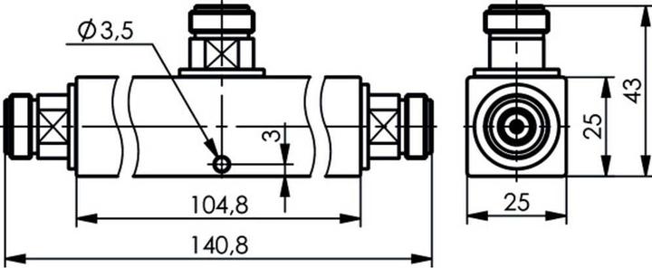 Actual product image Telegärtner N Tapper (f), 30 dB, 340-960/1710-2700 MHz, -161 (PoE Splitter)