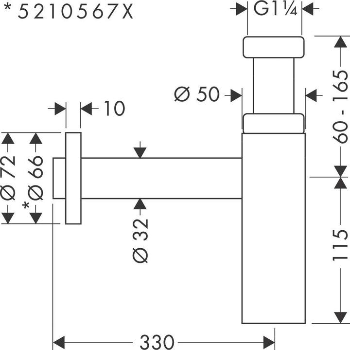 Produktbild hansgrohe Designsiphon Flowstar S (Flaschensiphon)