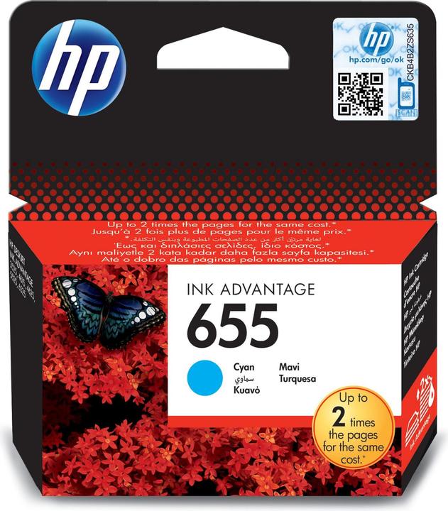 HPI HP 655 Cyan Original Ink Advantage Tintenpatrone