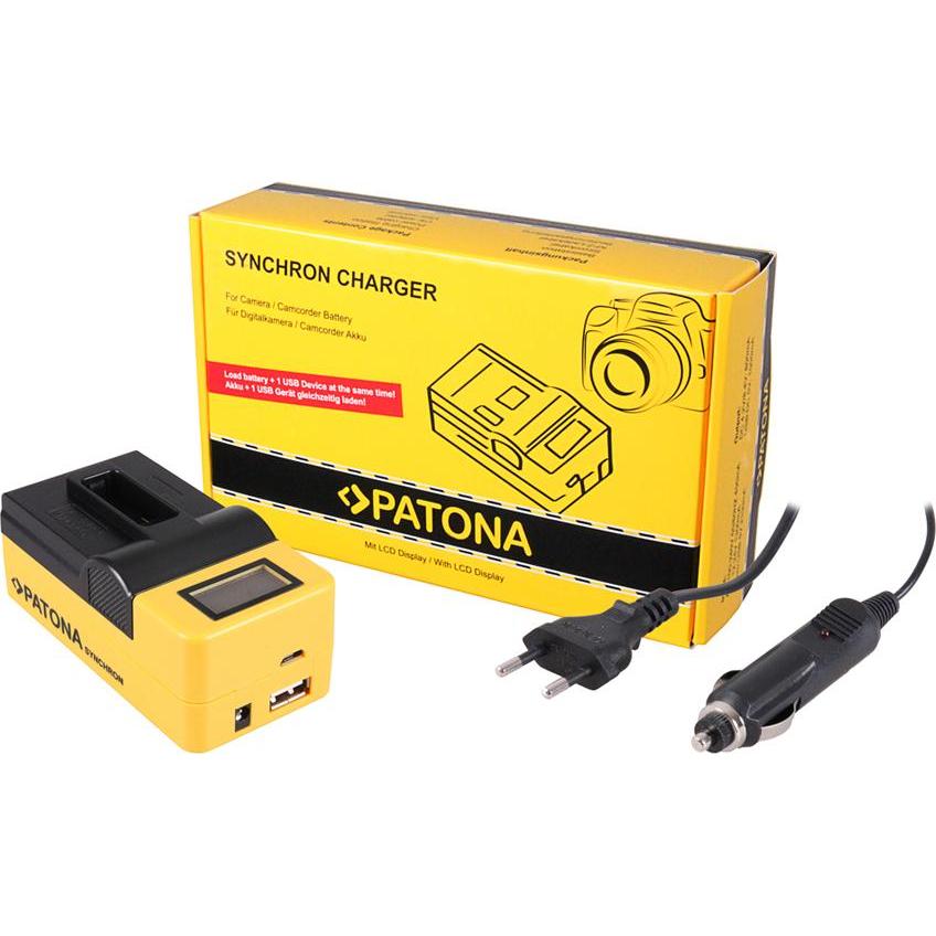 Patona Caricatore USB sincrono per GoPro Hero 8 AHDBT-801 Hero 7 AHDBT-701 Hero 6 Hero 5 AHDBT-501 con (Caricabatterie per fotocamere), Alimentatore f