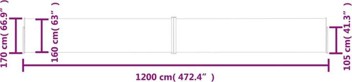 Produktbild vidaXL Seitenmarkise (12 m)