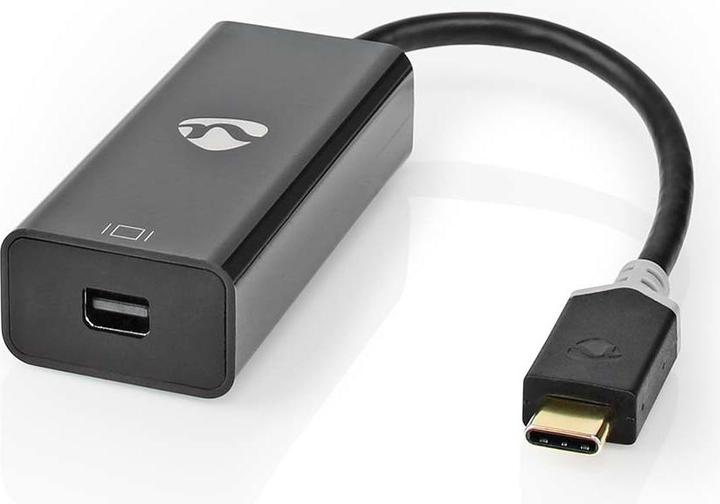 Actual product image Nedis USB Adapter USB 3.2 Gen 1 USB-CT Male Mini DisplayPort Female 0.20 m Round Gold Plated PVC Ant (USB-C, 20 cm)