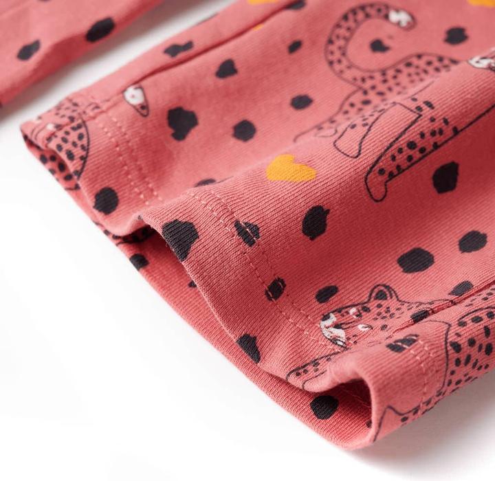 Produktbild VidaXL Kinderpyjama mit Langen Ärmeln Altrosa 128,Material: 95 (128)