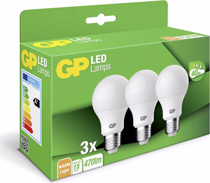 Actual product image GP Batteries 1x3 Lighting LED Classic E27 5,4W (40W replacement) 087670 (E27, 470 lm, 1x)