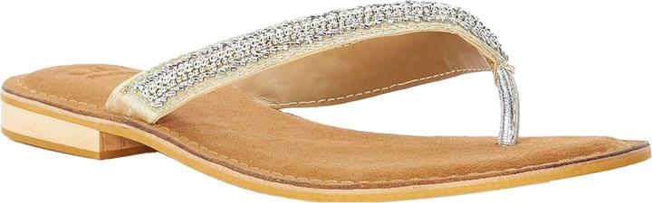 Actual product image Dune London Womens/Ladies Labyrinth Beaded Suede Toe Post Flat Sandals (36)