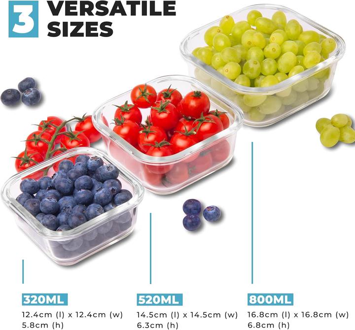 Immagine prodotto Igluu Meal Prep 3-teiliges Glasbehälter-Set (0.80 l)