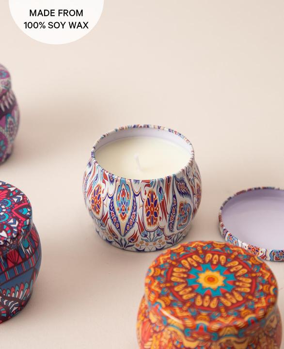 Produktbild Esmée Duftkerzen Aromatherapie Geschenkset, 4er Set, Sojawachs, Mandala Design