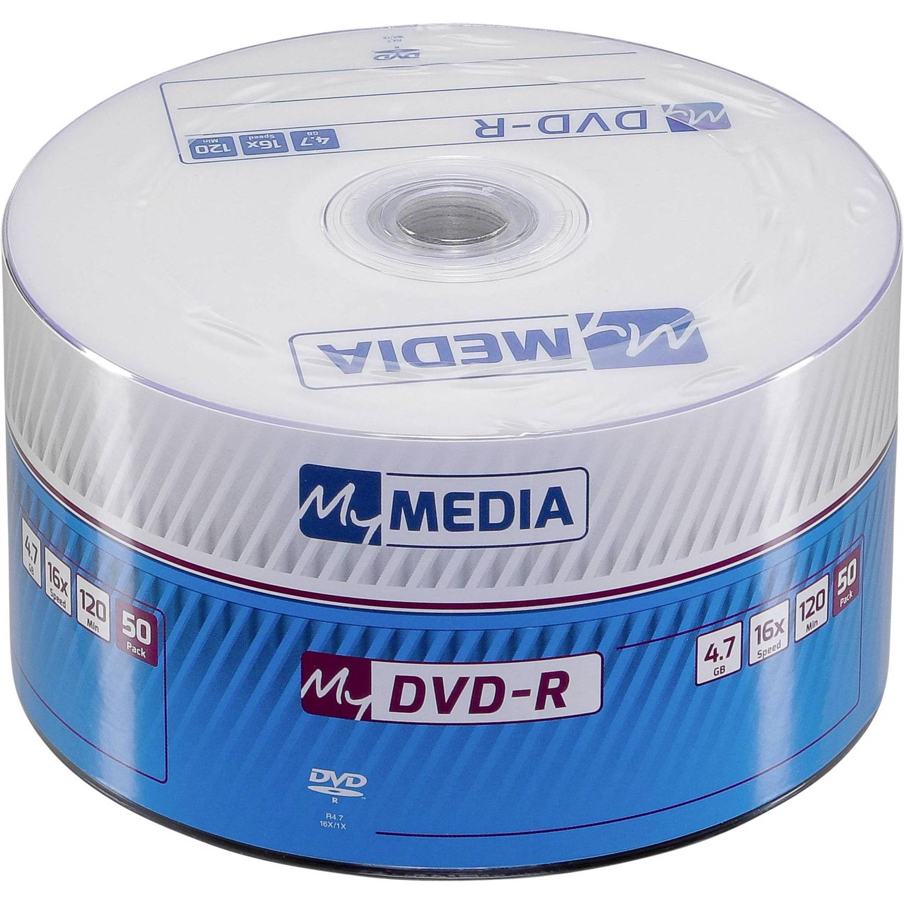 MyMedia 1x50 DVD-R 4,7GB 16x Speed matt silver Wrap (50 x), Optischer Datenträger