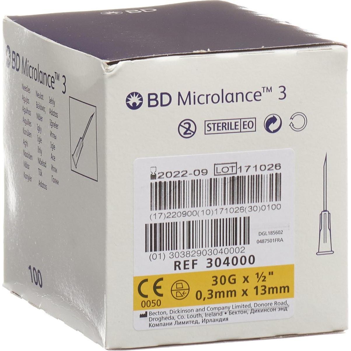 BD, Praxisbedarf, Microlance 3 Injektion Kanüle 0.30x13mm gelb 100 Stk