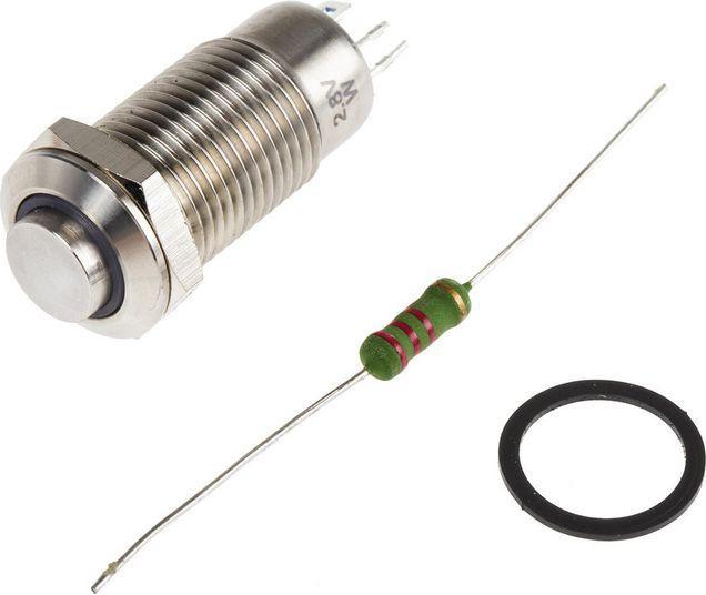 Produktbild RS PRO 12mm,Stainless,white,ring,ltch,24V