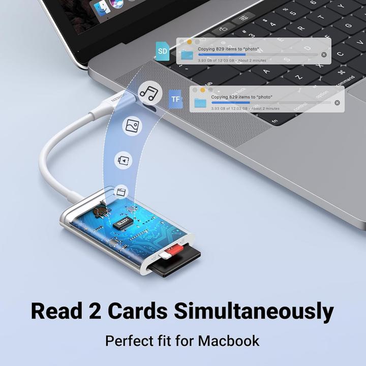 Produktbild Ugreen CM265 USB-C 2-in-1 Card Reader (white) (USB-C)